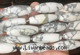 RIBS59 15 inches 14*40mm rice white howlite gemstone beads wholesale