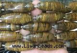 RIBS60 15 inches 14*40mm rice iron tiger gemstone beads wholesale