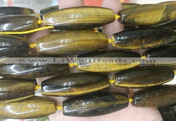 RIBS61 15 inches 14*40mm rice yellow tiger eye gemstone beads wholesale