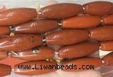 RIBS63 15 inches 14*40mm rice red jasper gemstone beads wholesale
