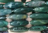 RIBS69 15 inches 14*40mm rice moss agate gemstone beads wholesale