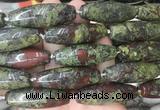 RIBS72 15 inches 14*40mm rice dragon blood jasper gemstone beads wholesale