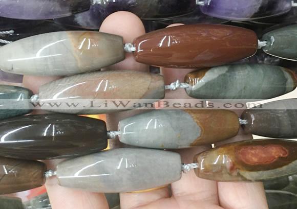 RIBS73 15 inches 14*40mm rice American picture jasper gemstone beads wholesale