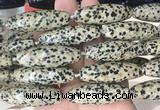 RIBS74 15 inches 14*40mm rice Dalmatian jasper gemstone beads wholesale