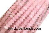 RQBS02 15 inches 5*8mm faceted rondelle rose quartz beads