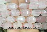 RQBS12 15 inches 13*18mm - 15*20mm faceted nuggets rose quartz beads