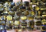 RTBS14 15 inches 8*10mm faceted rectangle yellow tiger eye beads wholesale