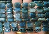 RTBS19 15 inches 8*10mm faceted rectangle apatite beads wholesale