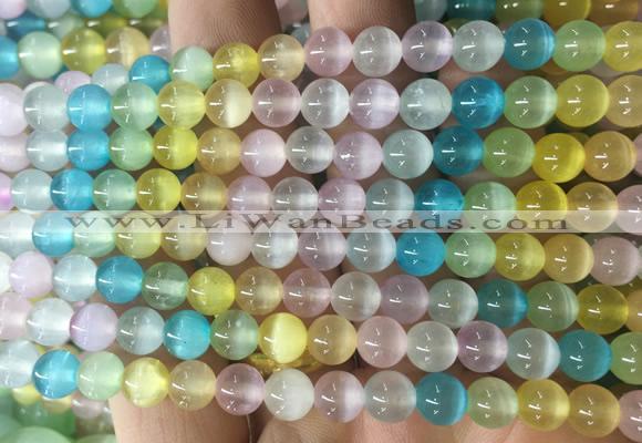 SEBS140 15 inches 6mm round colorful selenite gemstone beads wholesale