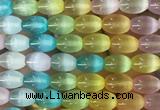 SEBS145 15 inches 10*14mm rice colorful selenite gemstone beads wholesale
