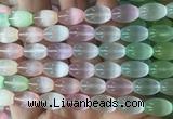 SEBS151 15 inches 8*12mm rice colorful selenite gemstone beads wholesale