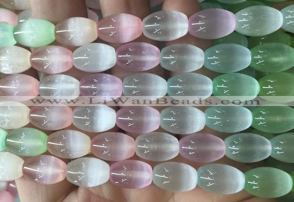 SEBS151 15 inches 8*12mm rice colorful selenite gemstone beads wholesale