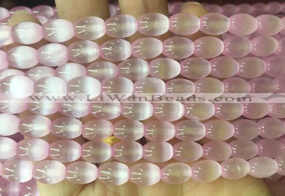 SEBS63 15 inches 6*9mm rice selenite gemstone beads wholesale