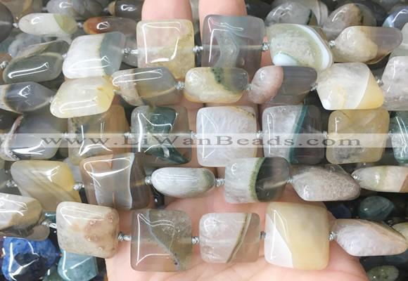 SRBS19 15 inches 18*18mm square Agate gemstone beads wholesale