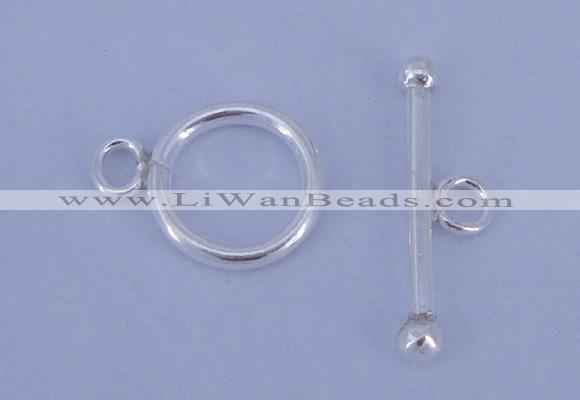 SSC03 5pcs 10mm donut 925 sterling silver toggle clasps