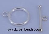SSC04 5pcs 14mm donut 925 sterling silver toggle clasps