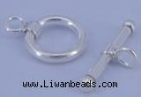 SSC06 5pcs 10mm donut 925 sterling silver toggle clasps