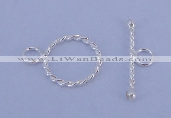 SSC20 5pcs 12mm donut 925 sterling silver toggle clasps