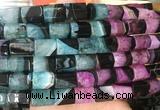 TBBS149 15 inches 10*14mm faceted tube agate gemstone beads wholesale