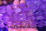 TRBS01 15 inches 8*16mm faceted teardrop amethyst gemstone beads