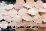 TRBS112 15 inches 13*18mm flat teardrop Rose quartz beads wholesale