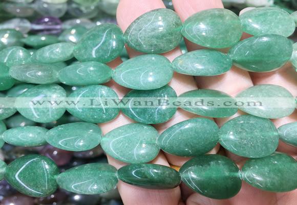 TRBS117 15 inches 13*18mm flat teardrop Green aventurine beads wholesale