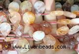 TRBS94 Top drilled 13*18mm faceted flat teardrop red gum flower crystal beads