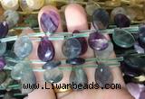 TRBS96 Top drilled 13*18mm faceted flat teardrop fluorite beads wholesale
