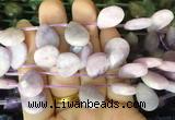 TRBS97 Top drilled 13*18mm faceted flat teardrop purple Lepidolite beads wholesale