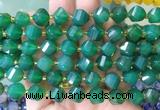 TWBS104 15 inches 10mm faceted twist agate beads wholesale