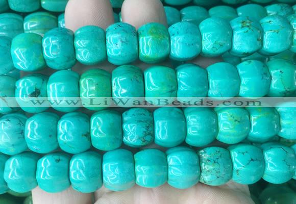WBBS02 15 inches 12*16mm pumpkin yellow green howlite turquoise beads wholesale