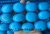 WBBS22 15 inches 27*32mm oval howlite turquoise gemstone beads wholesale