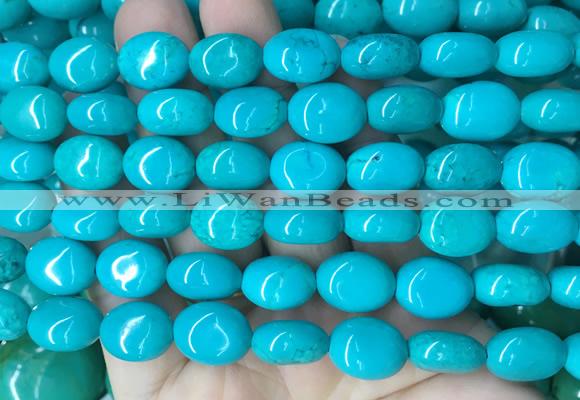 WBBS24 15 inches 11*14mm oval howlite turquoise gemstone beads wholesale