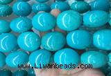 WBBS28 15 inches 23*27mm oval howlite turquoise gemstone beads wholesale