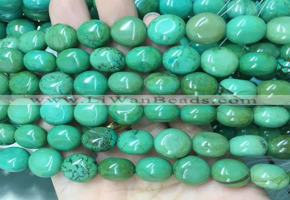 WBBS31 15 inches 11*14mm oval howlite turquoise gemstone beads wholesale