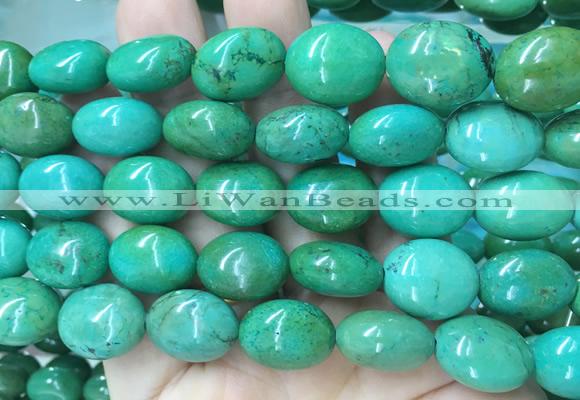 WBBS33 15 inches 16*18mm oval howlite turquoise gemstone beads wholesale