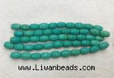 WBBS40 10*14mm carved rice loose howlite turquoise gemstone beads wholesale