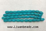 WBBS41 11*15mm carved rice loose howlite turquoise gemstone beads wholesale