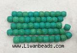 WBBS42 12*13mm carved drum loose howlite turquoise gemstone beads wholesale