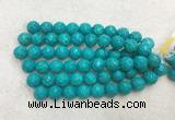 WBBS46 12mm carved round loose howlite turquoise gemstone beads wholesale