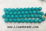 WBBS49 16mm carved round loose howlite turquoise gemstone beads wholesale
