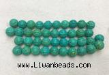 WBBS50 16mm carved round loose howlite turquoise gemstone beads wholesale