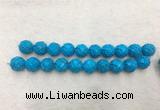WBBS51 16mm carved round loose howlite turquoise gemstone beads wholesale