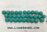 WBBS53 18mm carved round loose howlite turquoise gemstone beads wholesale