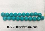 WBBS56 20mm carved round loose howlite turquoise gemstone beads wholesale