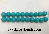 WBBS58 20mm carved round loose howlite turquoise gemstone beads wholesale